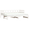 Stella Homewares Daybed with Trundle without Mattress White 90x190 cm Solid Wood