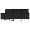 Stella Homewares 3-Seater Sofa Black 180 cm Fabric
