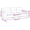 Stella Homewares 3-Seater Sofa Black 180 cm Fabric