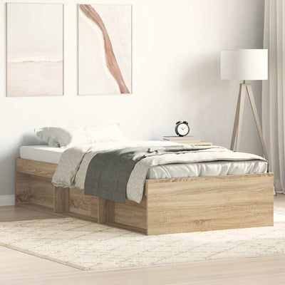 Stella Homewares Bed Frame without Mattress Sonoma Oak 90x190 cm