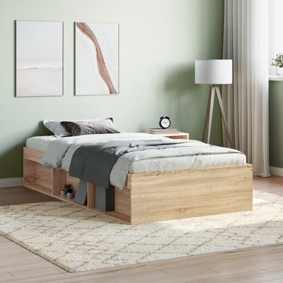 Stella Homewares Bed Frame without Mattress Sonoma Oak 90x190 cm