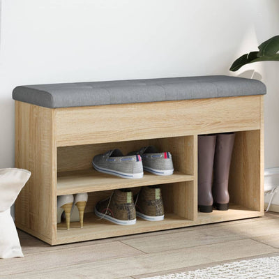 Stella Homewares Shoe Bench Sonoma Oak 82x32x45,5 cm Engineered Wood