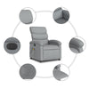 Stella Homewares Electric Massage Recliner Chair Light Grey Fabric