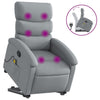 Stella Homewares Stand up Massage Recliner Chair Light Grey Fabric