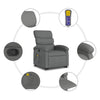 Stella Homewares Stand up Massage Recliner Chair Dark Grey Fabric