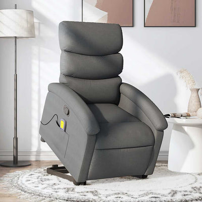 Stella Homewares Stand up Massage Recliner Chair Dark Grey Fabric
