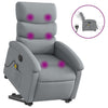 Stella Homewares Electric Stand up Massage Recliner Chair Light Grey Fabric