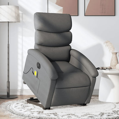 Stella Homewares Electric Stand up Massage Recliner Chair Dark Grey Fabric