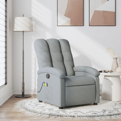 Stella Homewares Massage Recliner Chair Light Grey Fabric