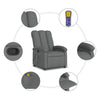 Stella Homewares Massage Recliner Chair Dark Grey Fabric