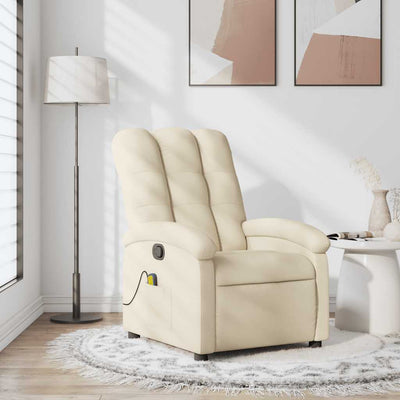 Stella Homewares Massage Recliner Chair Cream Fabric