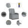 Stella Homewares Electric Massage Recliner Chair Light Grey Fabric