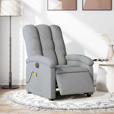 Stella Homewares Electric Massage Recliner Chair Light Grey Fabric