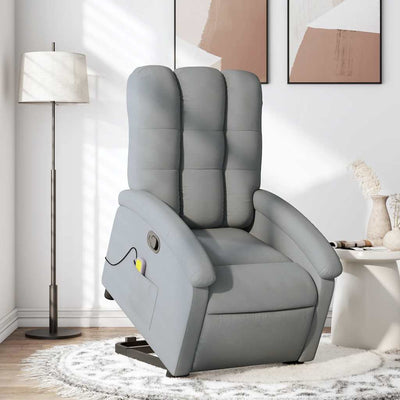 Stella Homewares Stand up Massage Recliner Chair Light Grey Fabric