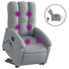 Stella Homewares Electric Stand up Massage Recliner Chair Light Grey Fabric