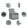 Stella Homewares Electric Stand up Massage Recliner Chair Light Grey Fabric