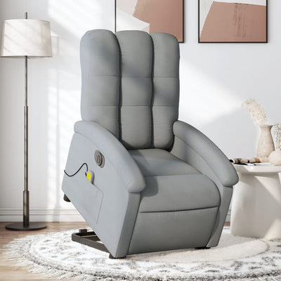 Stella Homewares Electric Stand up Massage Recliner Chair Light Grey Fabric