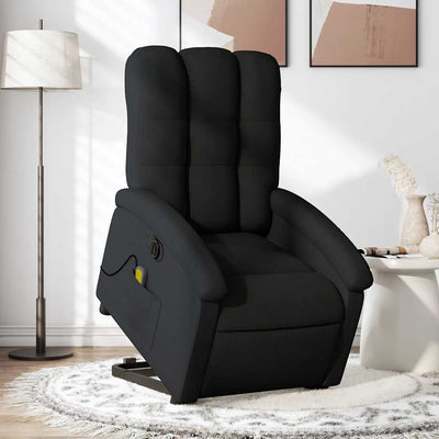 Stella Homewares Electric Stand up Massage Recliner Chair Black Fabric