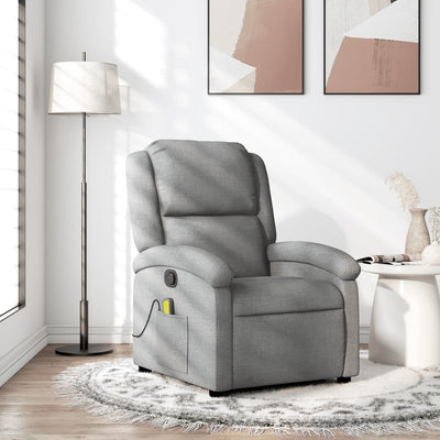 Stella Homewares Massage Recliner Chair Light Grey Fabric