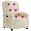 Stella Homewares Massage Recliner Chair Cream Fabric