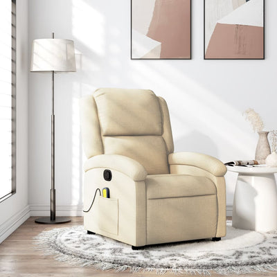 Stella Homewares Massage Recliner Chair Cream Fabric