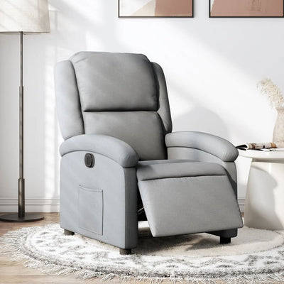 Stella Homewares Electric Recliner Chair Light Grey Fabric