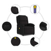 Stella Homewares Electric Massage Recliner Chair Black Fabric