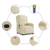 Stella Homewares Electric Massage Recliner Chair Cream Fabric