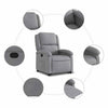 Stella Homewares Stand up Recliner Chair Light Grey Fabric