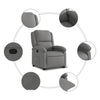 Stella Homewares Stand up Recliner Chair Dark Grey Fabric