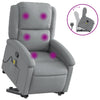Stella Homewares Stand up Massage Recliner Chair Light Grey Fabric