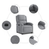 Stella Homewares Electric Stand up Recliner Chair Light Grey Fabric