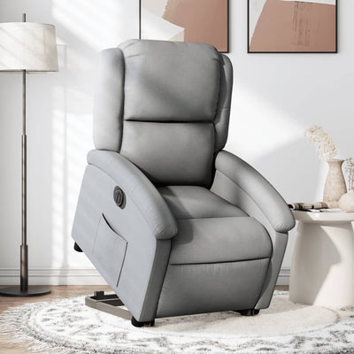 Stella Homewares Electric Stand up Recliner Chair Light Grey Fabric