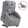 Stella Homewares Electric Stand up Massage Recliner Chair Light Grey Fabric