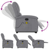 Stella Homewares Electric Stand up Massage Recliner Chair Light Grey Fabric