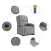 Stella Homewares Electric Stand up Massage Recliner Chair Light Grey Fabric