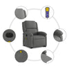 Stella Homewares Electric Stand up Massage Recliner Chair Dark Grey Fabric