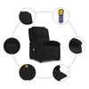 Stella Homewares Electric Stand up Massage Recliner Chair Black Fabric