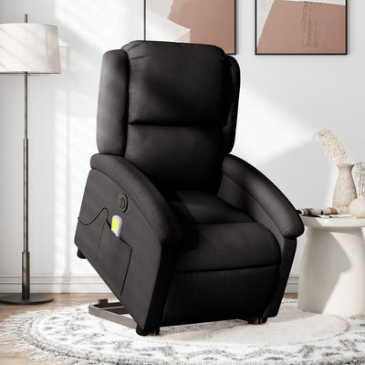Stella Homewares Electric Stand up Massage Recliner Chair Black Fabric