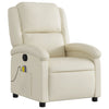 Stella Homewares Massage Recliner Chair Cream Faux Leather