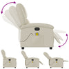 Stella Homewares Massage Recliner Chair Cream Faux Leather