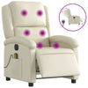 Stella Homewares Electric Massage Recliner Chair Cream Faux Leather