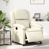 Stella Homewares Electric Massage Recliner Chair Cream Faux Leather