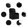 Stella Homewares Stand up Recliner Chair Black Faux Leather
