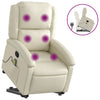 Stella Homewares Stand up Massage Recliner Chair Cream Faux Leather