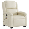 Stella Homewares Stand up Massage Recliner Chair Cream Faux Leather