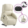Stella Homewares Stand up Massage Recliner Chair Cream Faux Leather