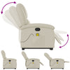 Stella Homewares Stand up Massage Recliner Chair Cream Faux Leather