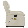 Stella Homewares Stand up Massage Recliner Chair Cream Faux Leather