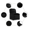 Stella Homewares Electric Stand up Recliner Chair Black Faux Leather